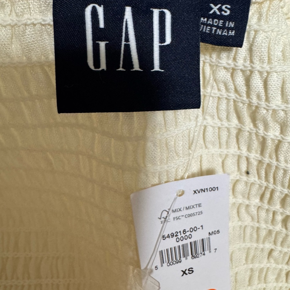 GAP Cream Short Puff Sleeve Dress - Picture 11 of 14